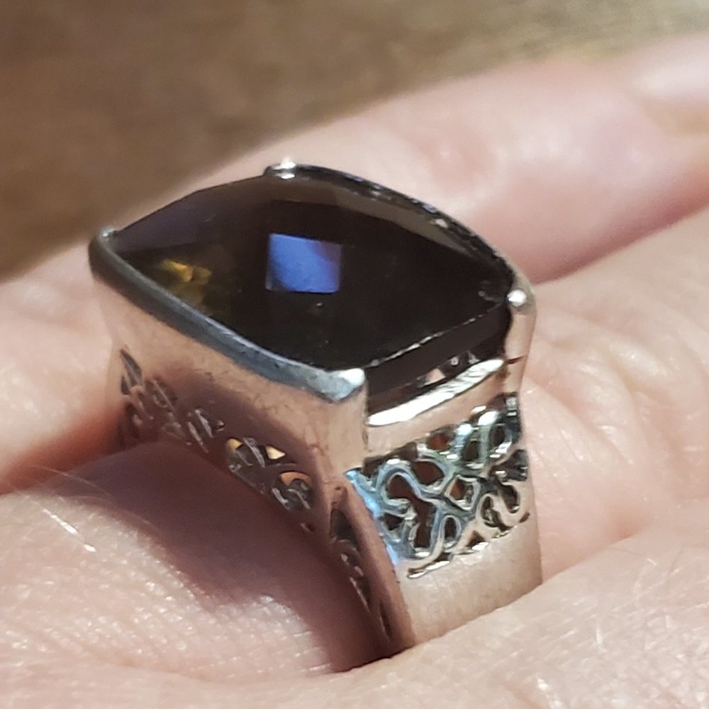 Gorgeous Sterling Silver and Smokey Quartz Ring